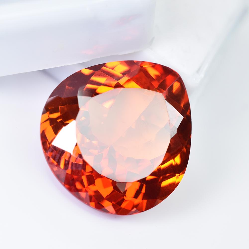 13.20 Ct NATURAL Pear Cut CERTIFIED Orange Sapphire Flawless Loose GEMSTONE