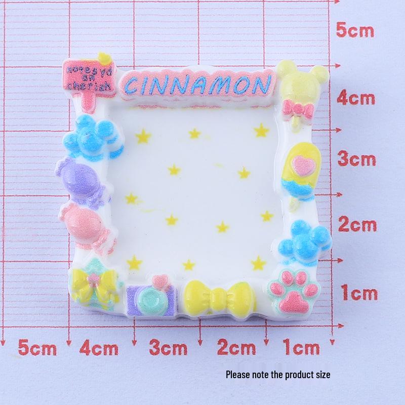 DIY White Resin Photo Frame  Cartoon Croc Charms Kit with Cream Glue