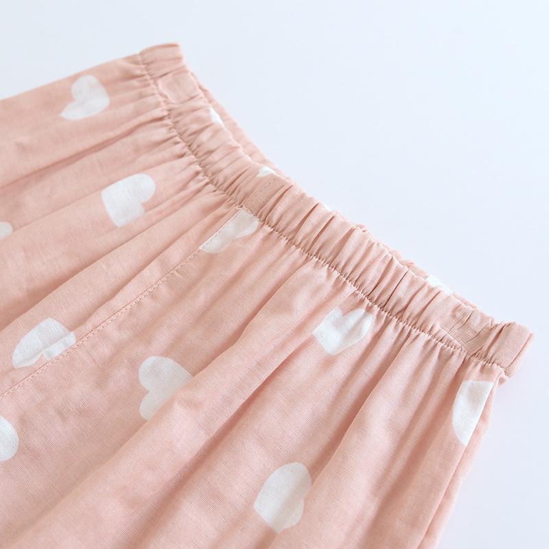 Women's Pure Cotton Three-Piece Pajama Set: Short Sleeve Top, Long Pants, and Shorts for Summer and Spring-Autumn Homewear.