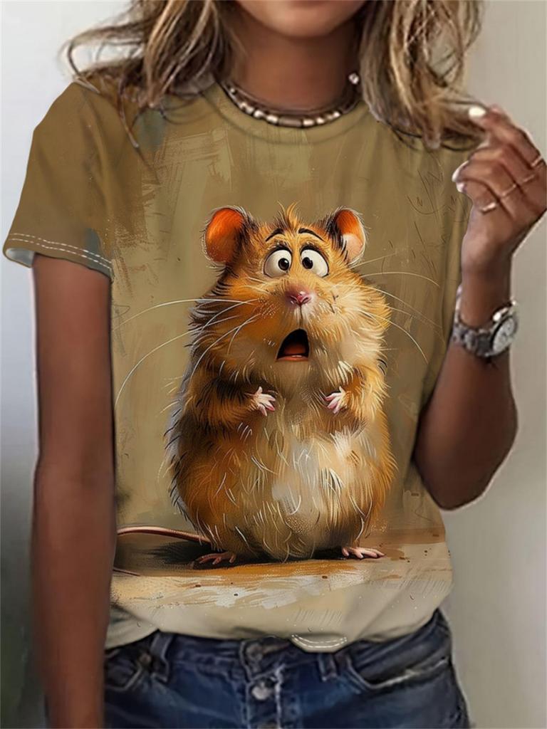 Funny Animal Women's T-Shirts 3d Print Cute Cartoon Cat Casual Short Sleeve Tshirt Fashion Top O-Neck Female Clothing