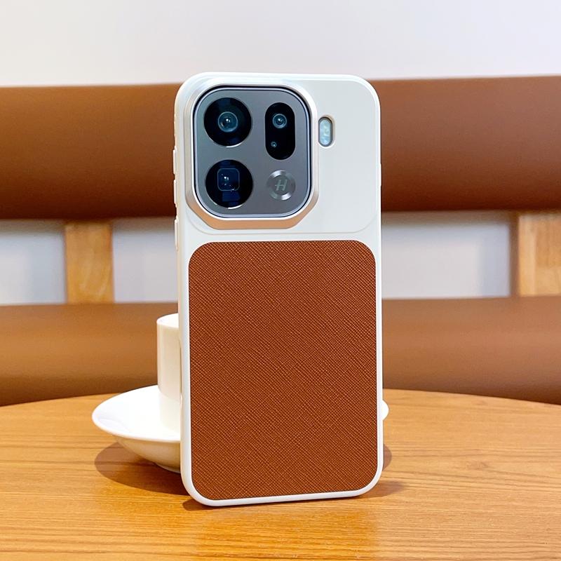 Square Back Premium Leather Phone Case For Oppo Find X9 /OPPo Find X9 Pro Raised Lens to Protect the Camera Back Cover