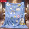 1pc 2D Cloud Dolphin Donut Rainbow Theme Pattern Flannel Blanket, Soft HD Digital Print, Cooling Blanket All-Season Use! Soft And Breathable 100% Poly