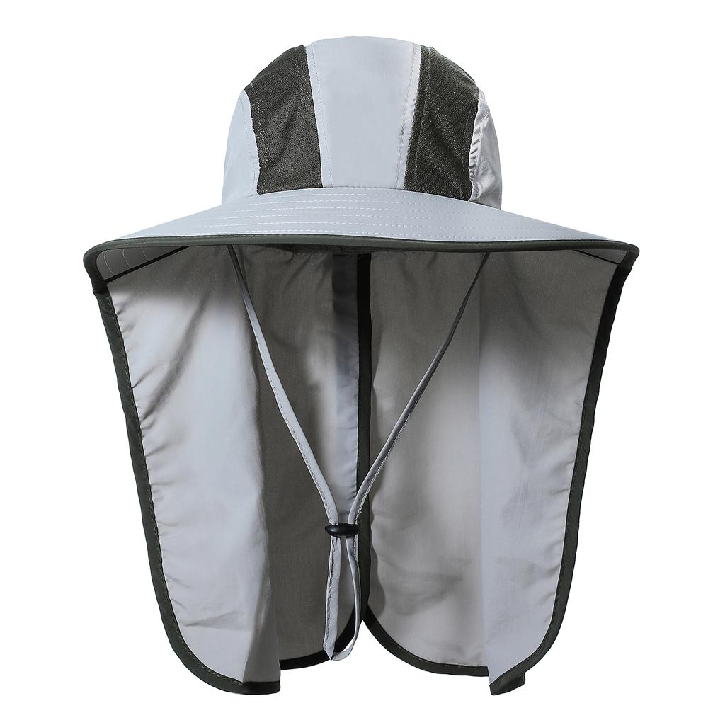 Sombrero de ala ancha para el sol con solapa para el cuello, protección UV para hombres y mujeres, sombrero para el sol para acampar, senderismo, pesca