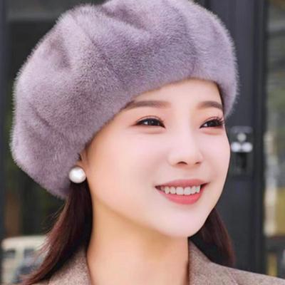 Moda Inverno Donna Cappello da Mamma in Finto Visone Cappello Berretto Caldo Casual di Tendenza