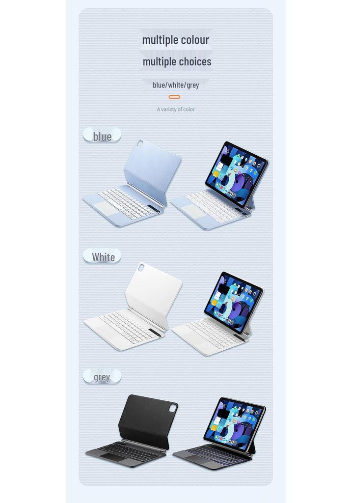 Magnetic Suspension Magic Keyboard for iPad Air 11th Gen & Pro 13 - Backlit with Sleep Air 5 Protective Case