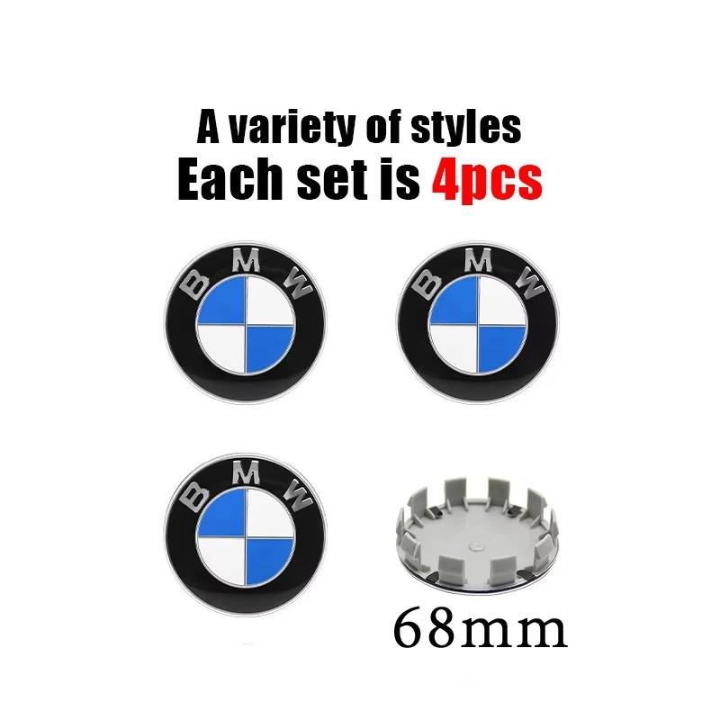 4Pcs 68/56mm Car Wheel Center Hub Cap Caps Emblem Logo For BMW X1 X3 X5 E90 E46 E60 F10 F30 F20 G20 E39 E92 G30 E87 E36 F11