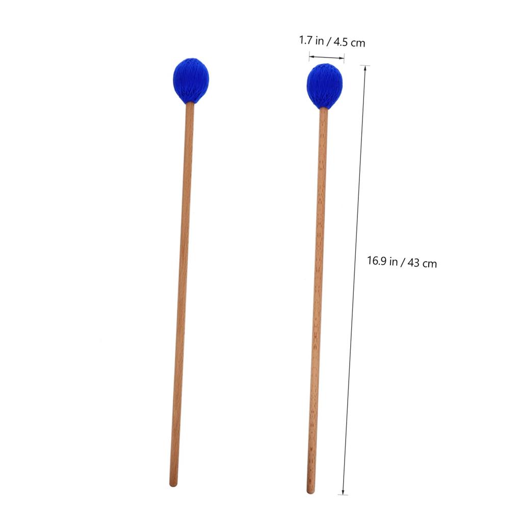 TENDYCOCO 1 Pair of Marimba Mallets with Soft Handles, Wool Mallets