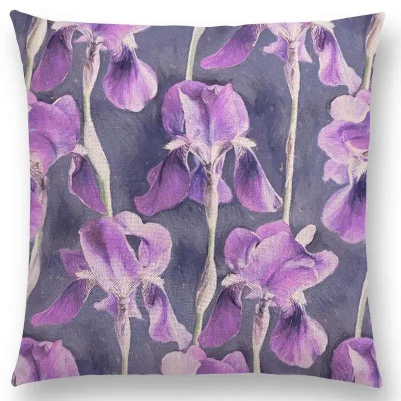 New Full Of Vitality Leaf  Flower Kingdom Beautiful Floral Painting Retro Gorgeous Cushion Cover Sofa Throw Pillow Case