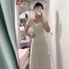 French white floral dress women's summer casual new popular small man unique beautiful temperament long dress