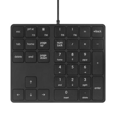 Merdia Numeric Keypad Wired Numeric Keypad Wired Numeric Keypad 34 Keys External Mini Slim Keyboard Magic Force Financial Cashier Securities Black