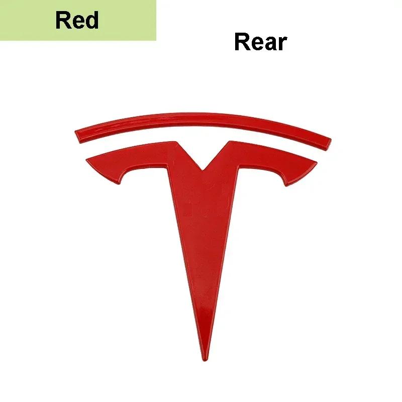 Bilklistremerke Tesla Metall Dekkbart Frontlogo Embleme Klistremerke for Tesla Modell 3 Modell Y Bakre Bagasjeromsskilt Karbonfiber Dekal Eksteriør