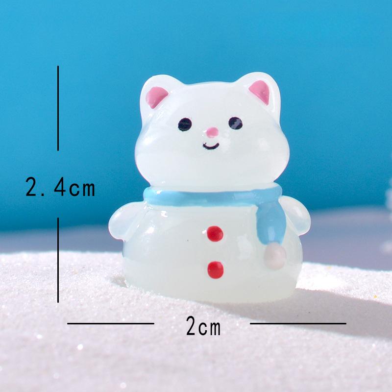 

Милый светящийся в темноте снеговик, животное, снежная сцена, маленькое украшение, светящийся в темноте настольный аксессуар-снеговик Snowman Kitten