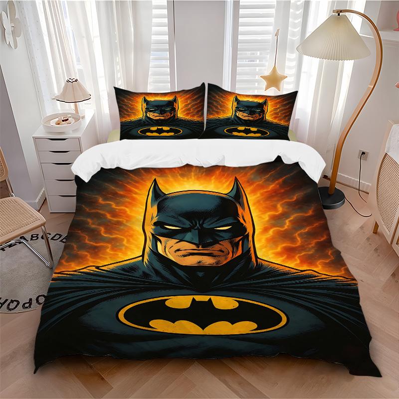 

3pcs Batman Bedding Set, Soft Polyester Duvet Cover and Pillowcases Machine Washable Seasons all suitable & Guest Room Decor317 135x200cm