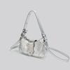 Luxury Silver Underarm Bag For Women Y2K Hot Girl Niche Multiway Handbag Shoulder Crossbody Purse