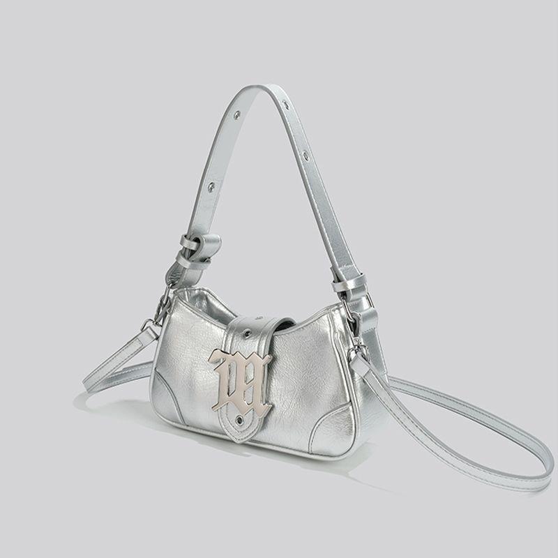Luxury Silver Underarm Bag For Women Y2K Hot Girl Niche Multiway Handbag Shoulder Crossbody Purse