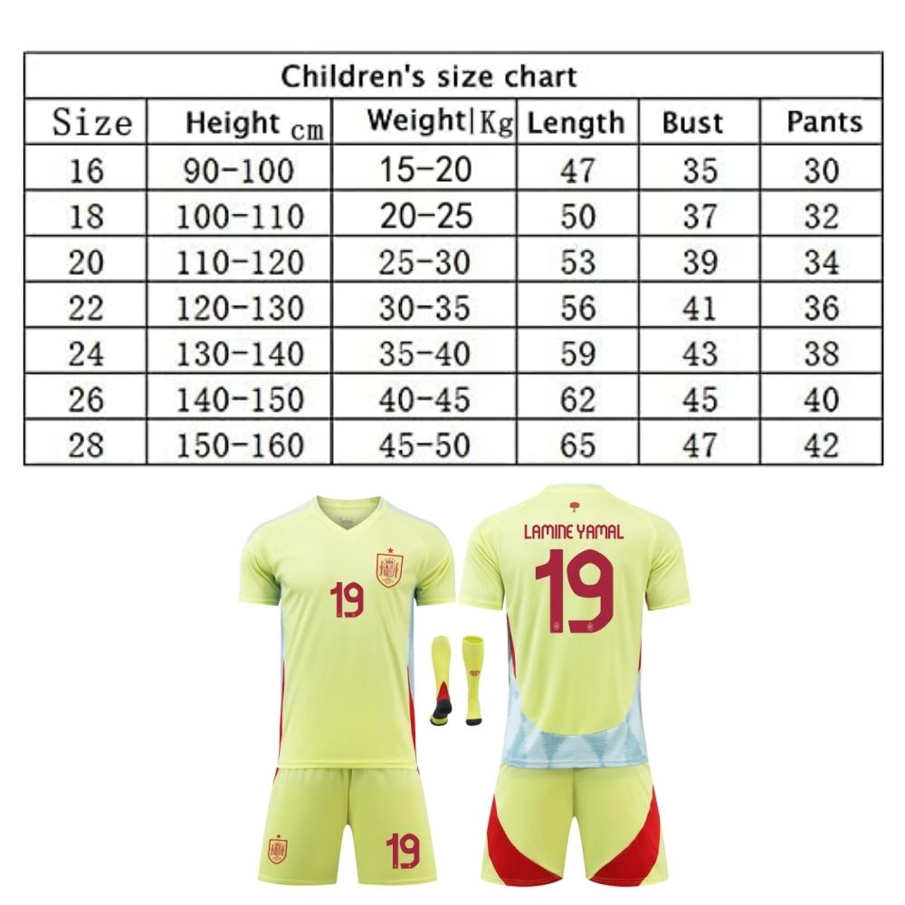 Maglia da Calcio Rossa e Gialla Yamal per Ragazzi Spagna Abbigliamento Sportivo Giovanile