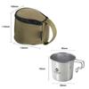 Four Outdoor Stainless Steel Sierra Cups with a Storage Bag Picnic Tableware Portable Barbecue Hiking Camping Cup Picnic Cookware