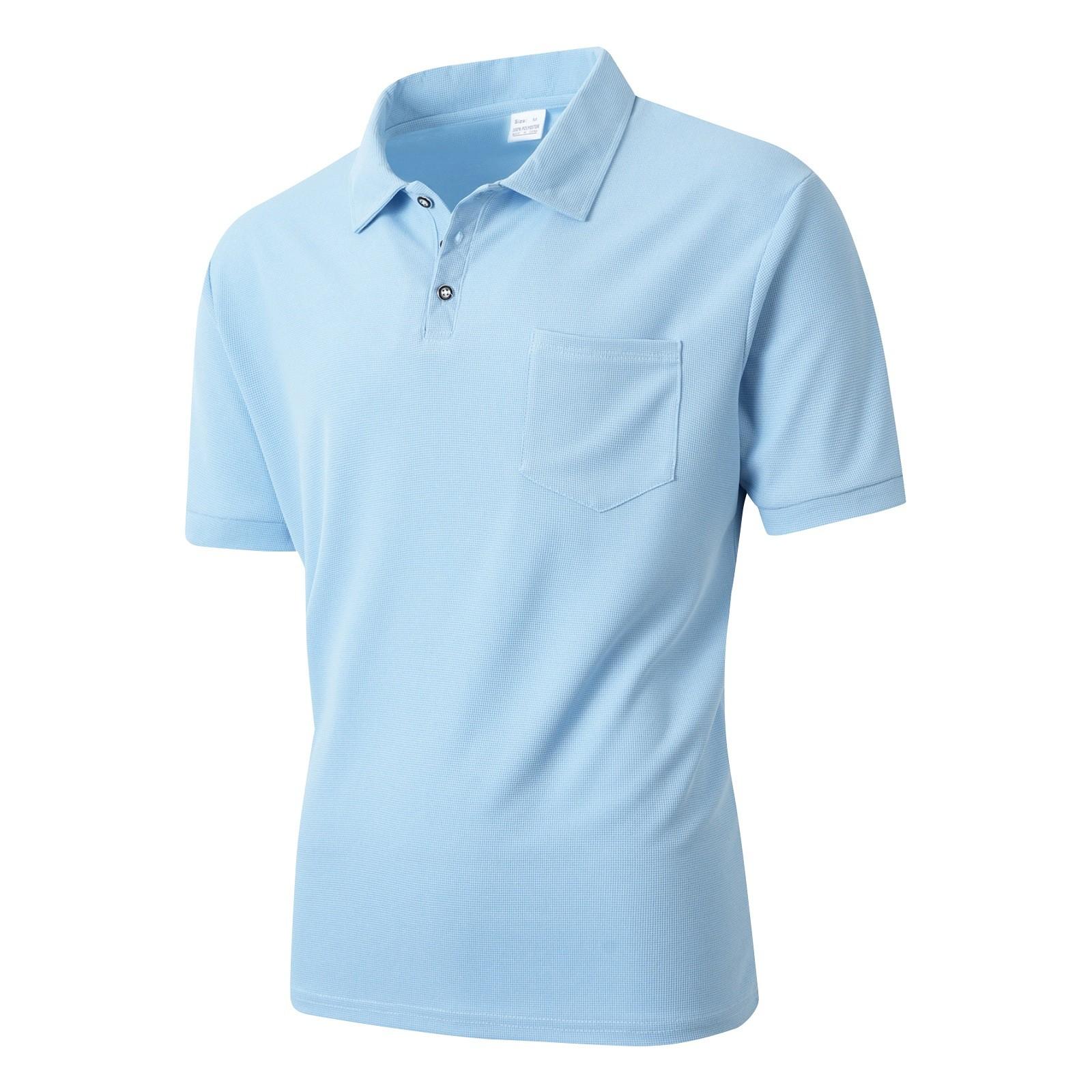 

Мужская летняя однотонная рубашка с коротким рукавом и карманами на кнопках, мужская повседневная модная рубашка L