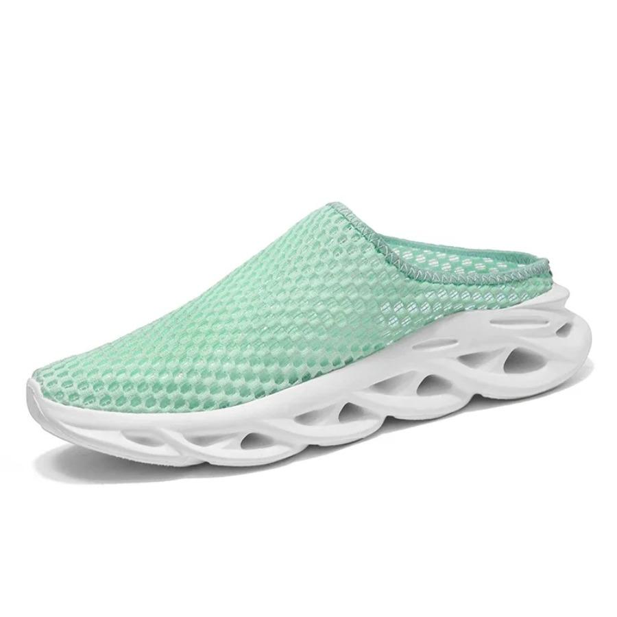 2025 Breathable Mesh, Summer Men's Large-sized 48 Lightweight, Anti-slip and Comfortable Half-support Casual Sports Flat Shoes