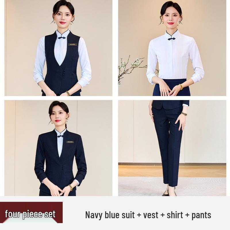 High-End Women's Workwear Set: Business Suit, Hotel Reception, Flight Attendant, Beauty Salon Uniform