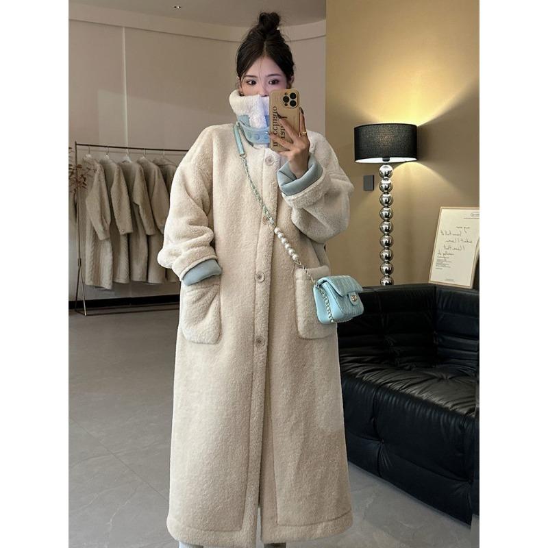 Double-sided suede lamb wool coat women's winter thickened fur long imitation fur coat