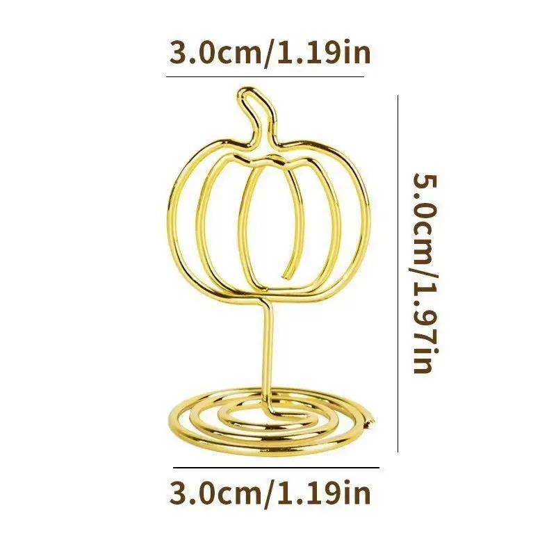 WTEMPO Creative Pumpkin Shaped Design Card Holders Office Table Card Holders DIY Desk Sign Holders Table Number Holder Stands Picture Holders