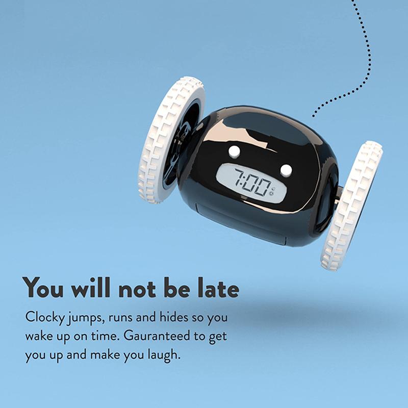 Çalar Saat Çalışan Çalar Saat Hareket Et Zıpla Yuvarlan Kaç Kolay Ayarlanır Akıllı Dijital Tekerlekli Çalar Saat, Derin Uyuyanlar İçin