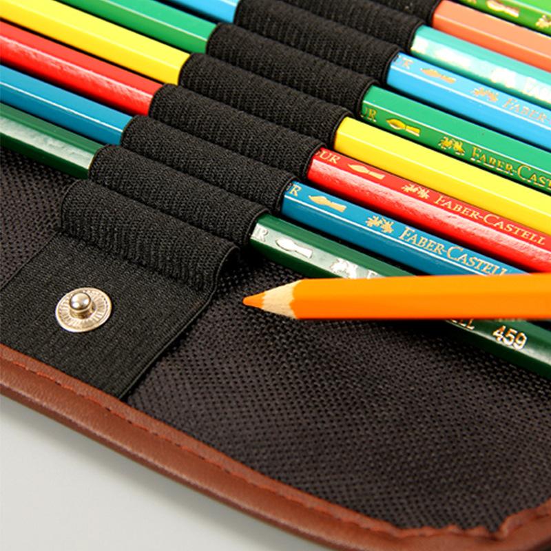 36/48 Holes Wrap Roll Up Pencil Bag Pen Case Holder Storage Writing Supplies Stationery Supplies Cosmetic Bag Pencil Pouch