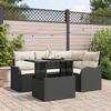 Garden Sofa Set with Cushions 5 pcs Black Poly Rattan