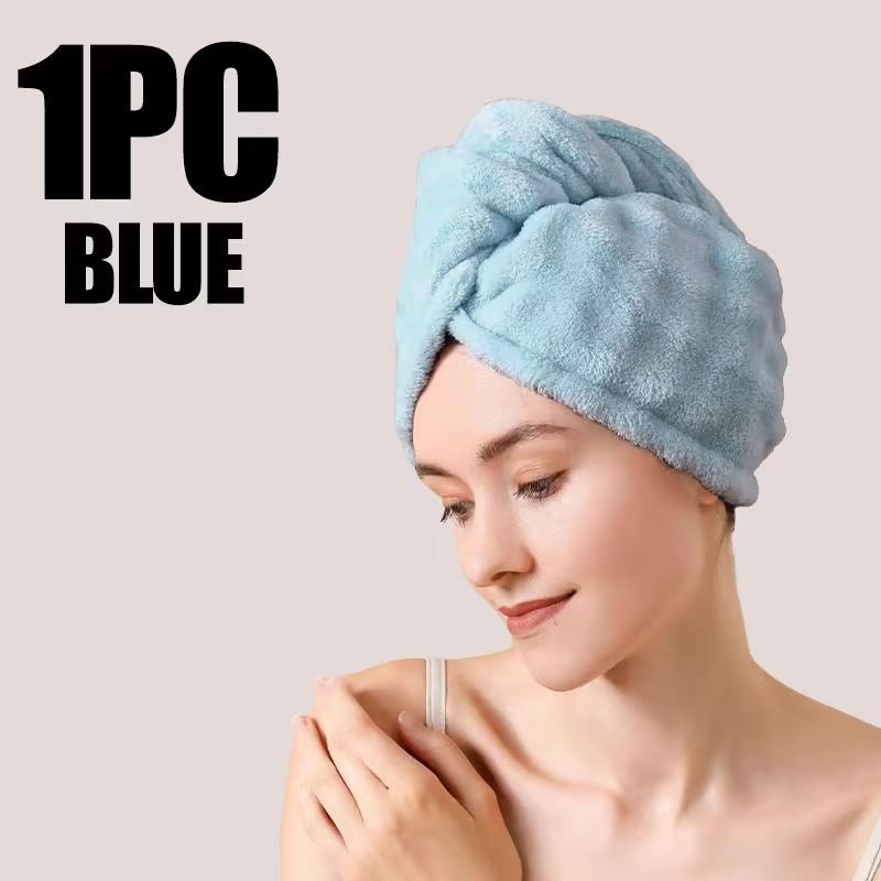 Women's Hair Drying Towel Wrap Super Absorbent Microfiber Hair Turban for Long Thick Curly Hair
