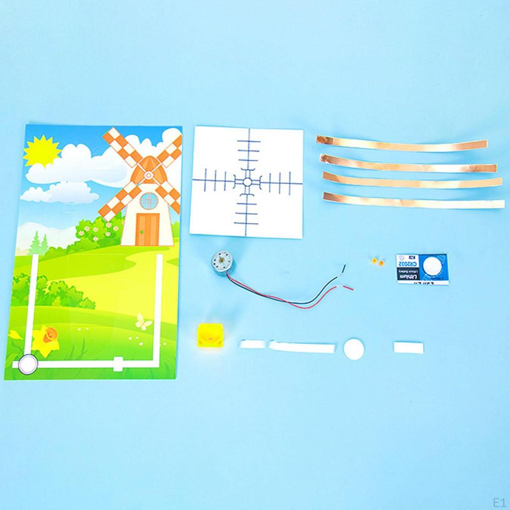 Science Windmill Generator Kit Physics Experiment Set Basic Electric Circuit Educational