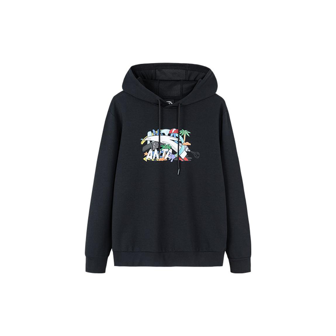 ANTA Life Collection Sweatshirts Unisex Black Hooded Moderate Regular 952238720-5 M