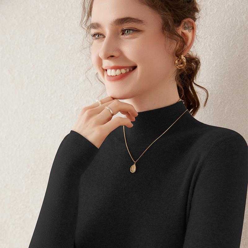 Autumn/Winter 2024 Women's Slim Fit Half-High Neck Cashmere Sweater