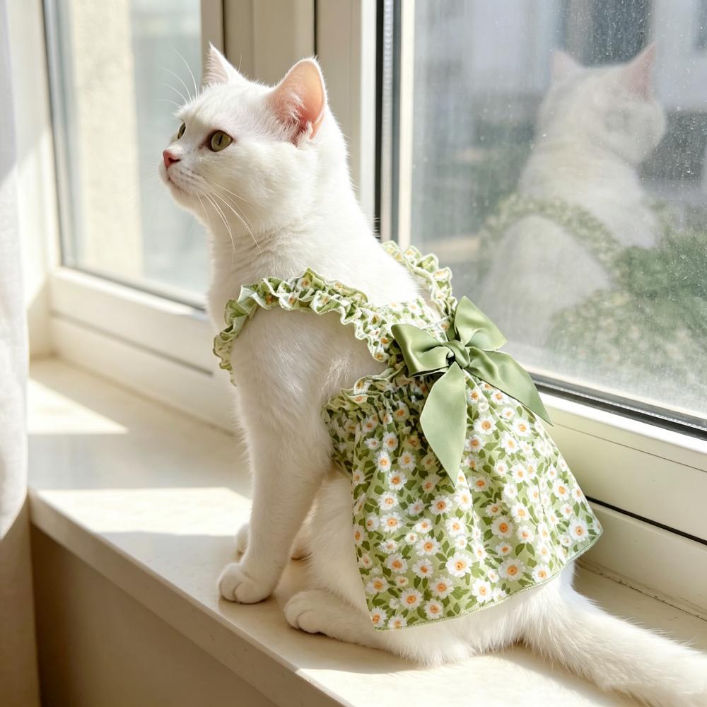 1PC Dog Cat Dress Spring/Summer Strap Dress Daisy Princess Style Teddy Pomeranian Puppy Small Dog