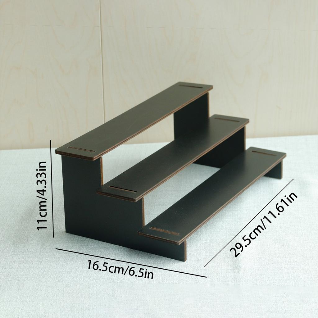 Wood Step Display Stand Hair Clip Bracelet Watche Storage Rack Figure Doll Jewelry Showcase Earrings Rings