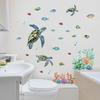 Dekorative Wandaufkleber mit Meeresschildkröte und Fisch für Schlafzimmer/Badezimmer