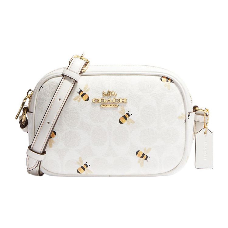 

Coach Jamie 19 Bee Print Multi-Functional Pocket Zipper Closure Canvas And Leather Crossbody Mini Bag Women crossbody bag White CH597-IMRFI Basic Set (Bag+Dust Bag)