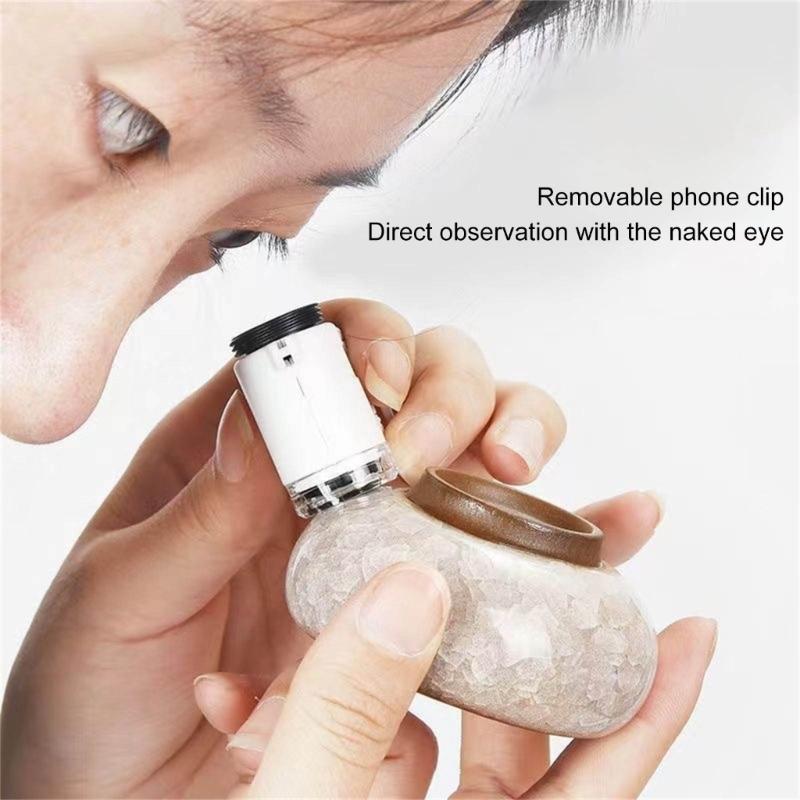 Easy Carry Mobile Phone Microscope Magnifier with LED Handheld Microscope Lens Easy Carrying for Universal Smartphones
