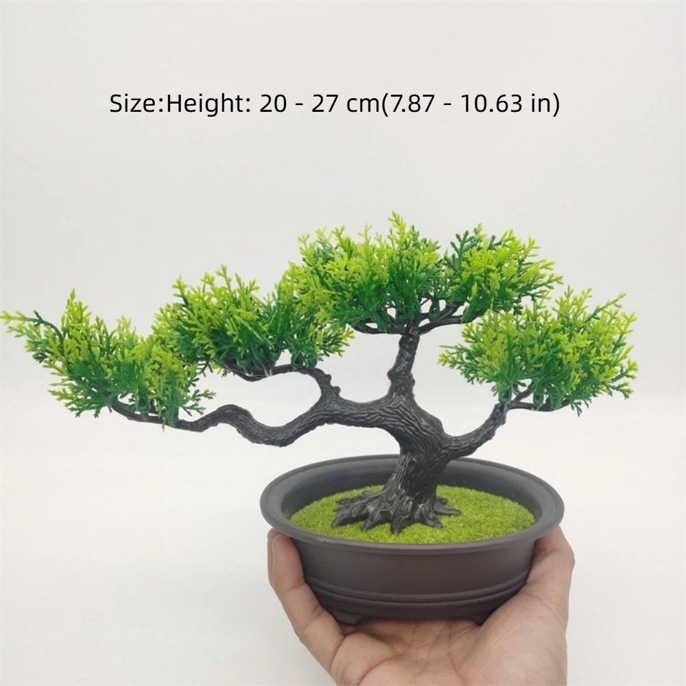 New Green Artificial Bonsai Tree Simulated Greeting Pine Artificial Faux Plants Black Fake Potted Plant Living Room Ornaments