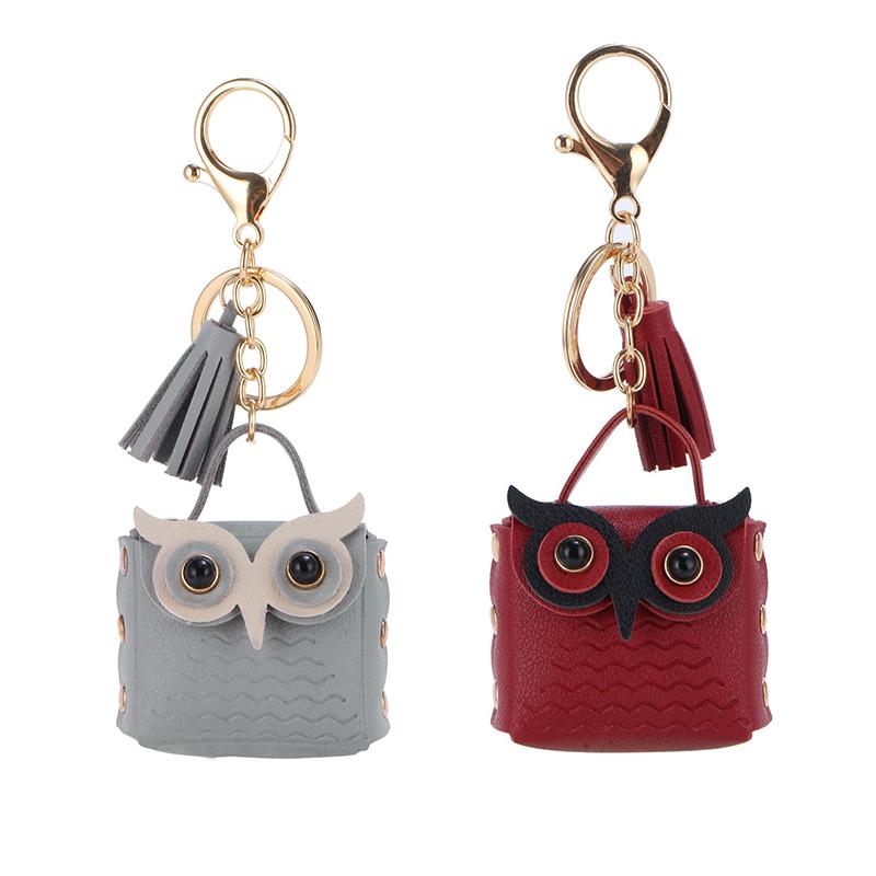 1 PZ Forma di Gufo Portachiavi Contenitore Accessori Borsa Ornamenti Borsa Ciondoli Borsa Portachiavi Squisito Multicolore