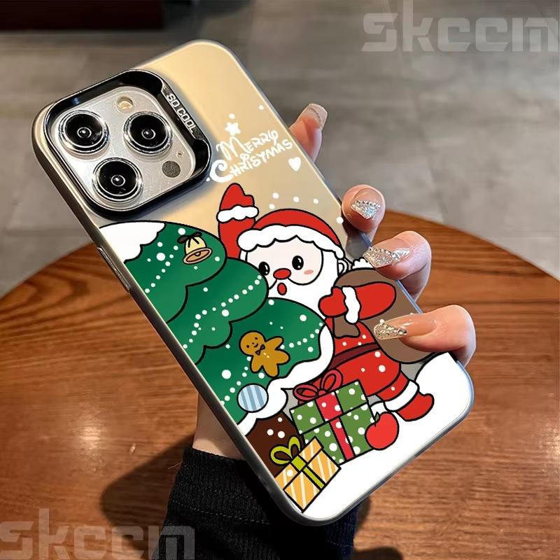 Popular Christmas-themed iPhone 16 Pro phone case, 15/14/13 inches, laser-cut design, iPhone 11/XS Max.