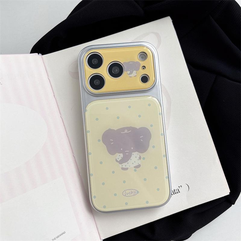 Polka Dot Resin Plated Elephant Case for iPhone 13/14/15/16/17 Pro Max 17 Pro