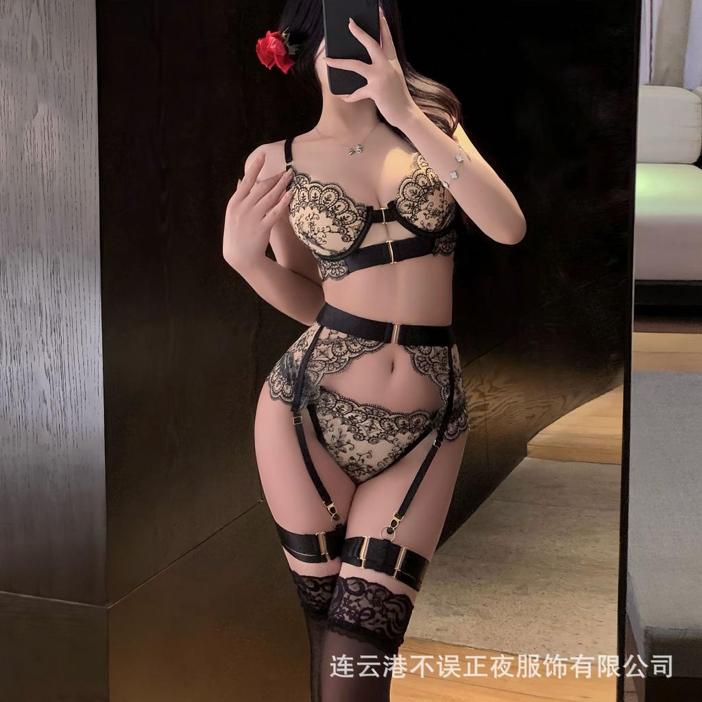 Sexy lingerie sexy lace embroidery with steel rim uniform pure desire to flirt qqny bra suit women