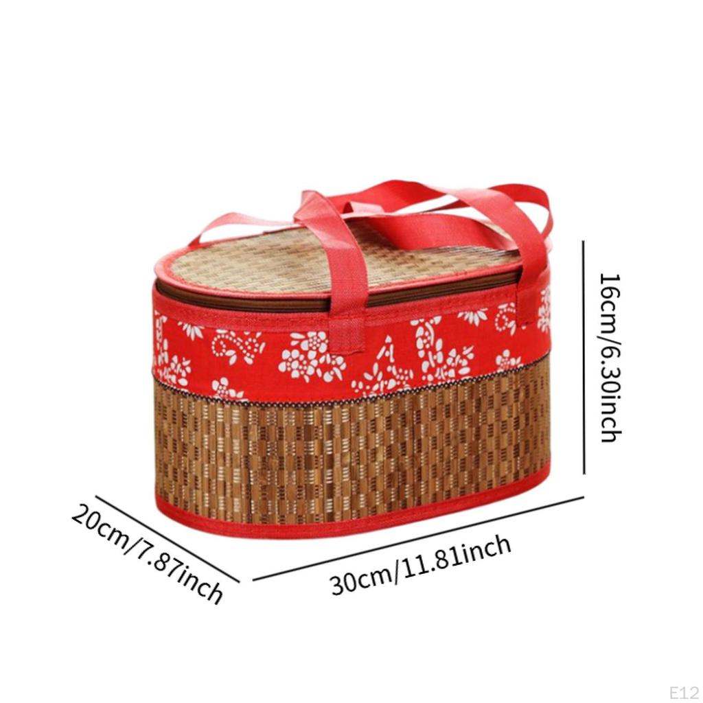Kosz bambusowy do przechowywania żywności z uchwytami, idealne prezenty i na przyjęcia