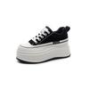 Inner Height Increase Small Women's Shoes Spring New Leather Breathable 8 Thick-soled Shallow Mouth Low-top Casual Board Shoes