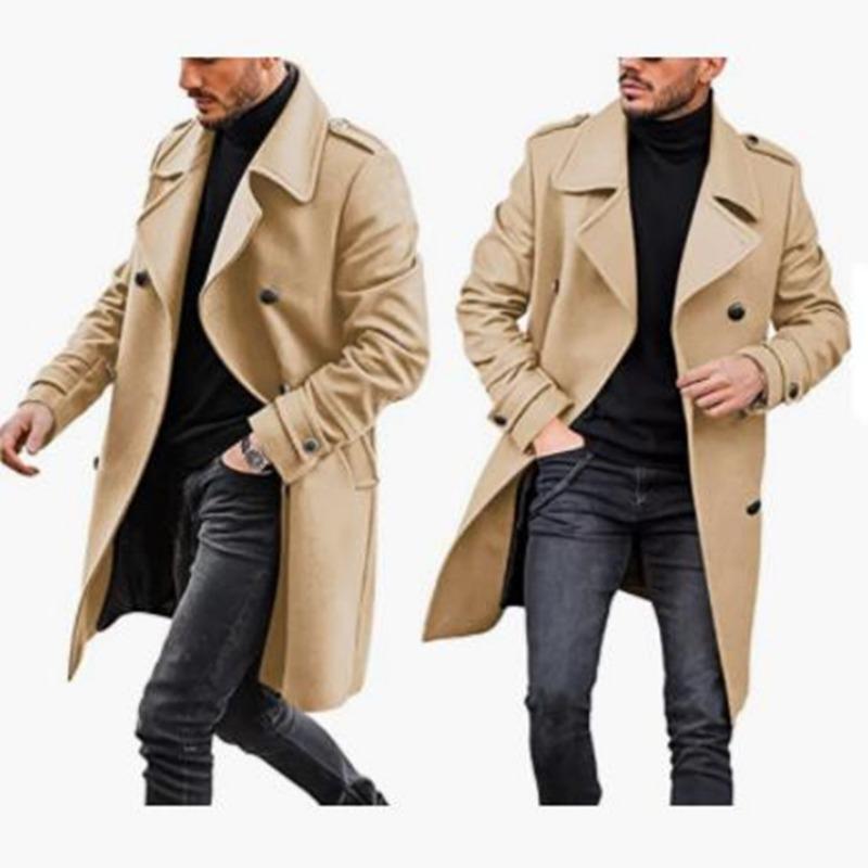 Men S Thickened Warm Woolen Overcoat Winter Casual Outerwear Jacket