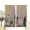 Colorful Cute Rooster Hen Pattern Printed Curtains Window Decorations Home Room Set Of 2 Made Polyester