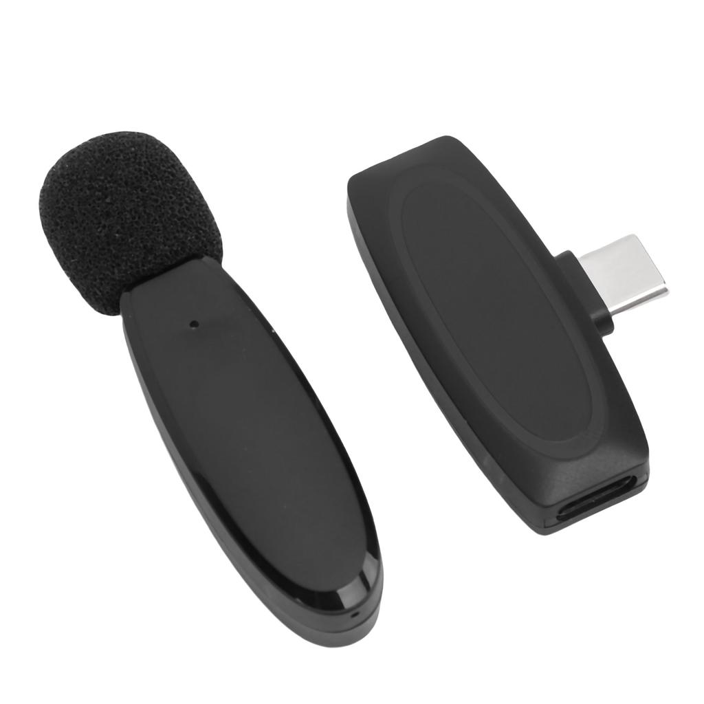 Wireless Lavalier Microphone Noise Cancelling 2.4GHz Omnidirectional Lapel Mic for Video Recording L