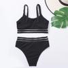 Women's Tank Top Push Up Swimsuit 2 Piece High Waisted Bikini Set for Women Color Block Bikinis Tummy Control Bathing Suit