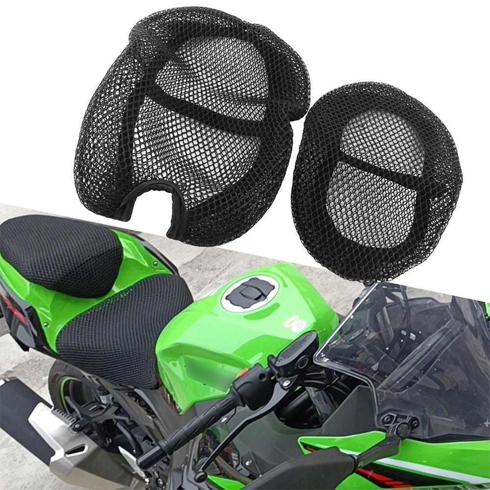 2PCS Motorcycle 3D Mesh Fabric Seat Cover Cushion Protector Breathable For Kawasaki Z400/Ninja 400 Z900 Z900 ABS